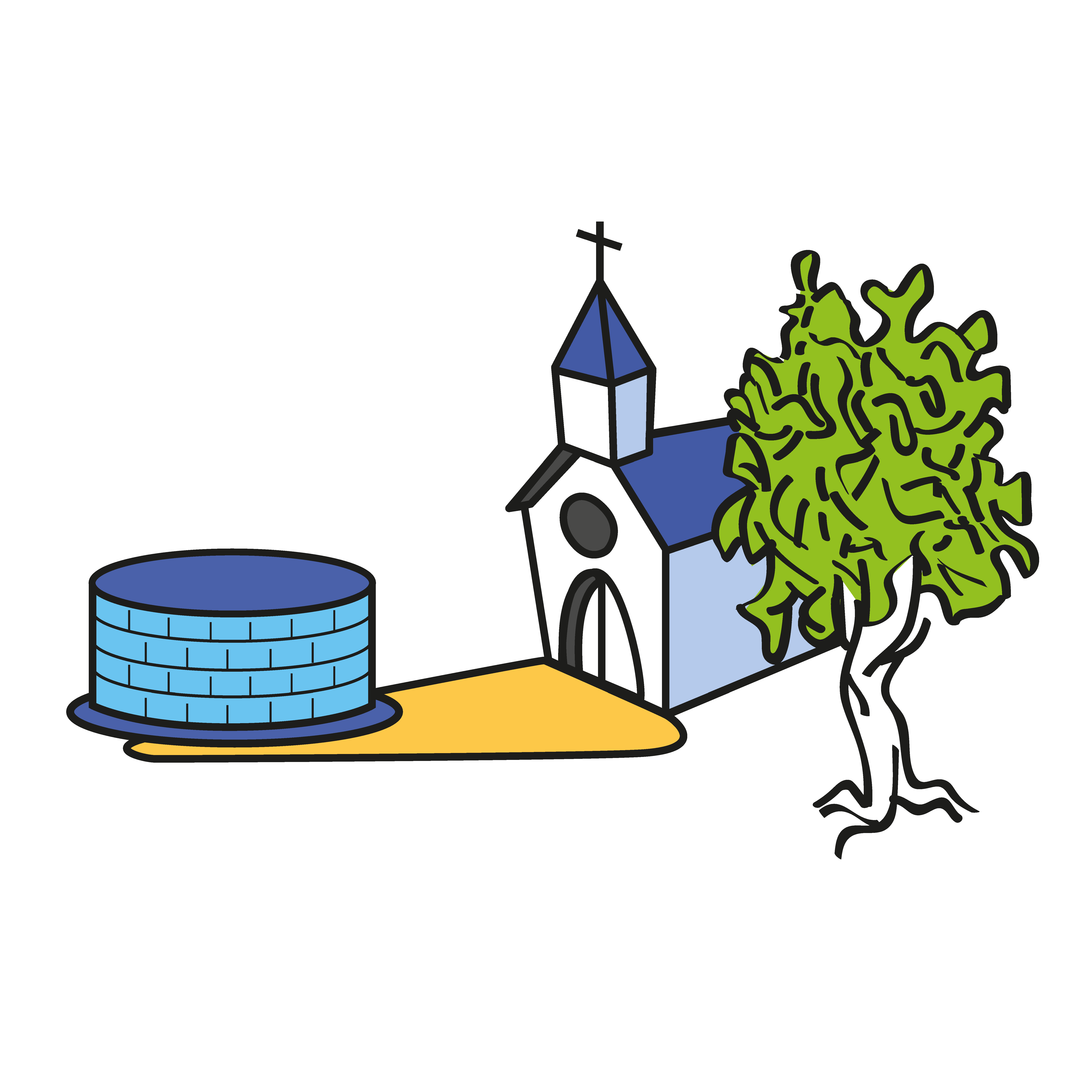 Logo van de parochiale werken van Blauwput